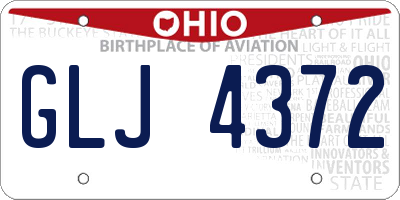 OH license plate GLJ4372