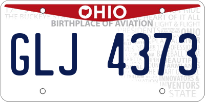 OH license plate GLJ4373