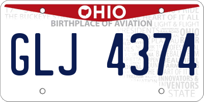 OH license plate GLJ4374