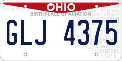 OH license plate GLJ4375