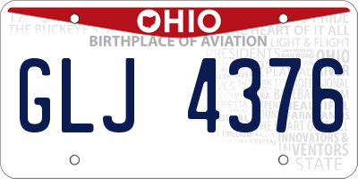 OH license plate GLJ4376