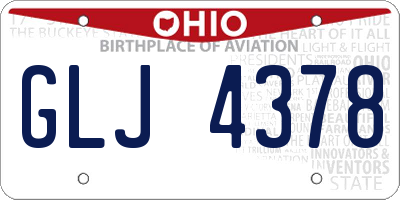 OH license plate GLJ4378