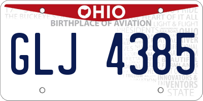OH license plate GLJ4385