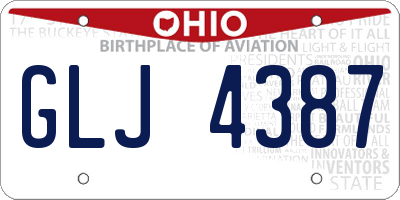 OH license plate GLJ4387