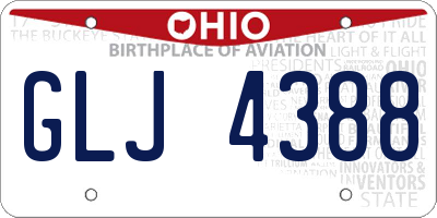 OH license plate GLJ4388
