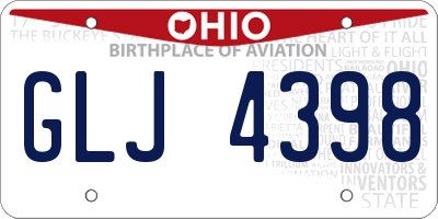 OH license plate GLJ4398