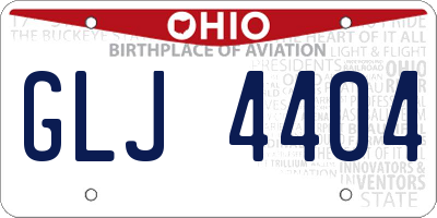 OH license plate GLJ4404