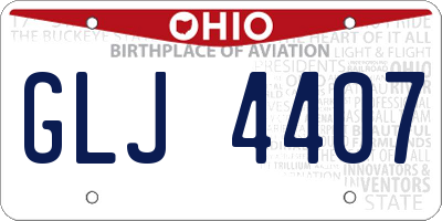 OH license plate GLJ4407