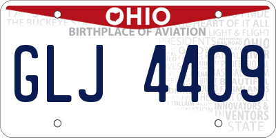 OH license plate GLJ4409