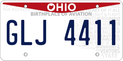 OH license plate GLJ4411