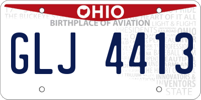 OH license plate GLJ4413