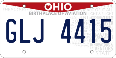 OH license plate GLJ4415