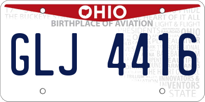 OH license plate GLJ4416