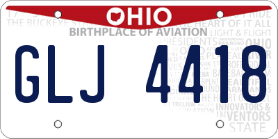 OH license plate GLJ4418