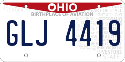 OH license plate GLJ4419