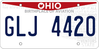 OH license plate GLJ4420