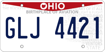 OH license plate GLJ4421