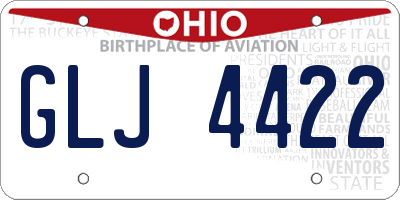 OH license plate GLJ4422