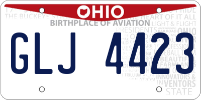 OH license plate GLJ4423