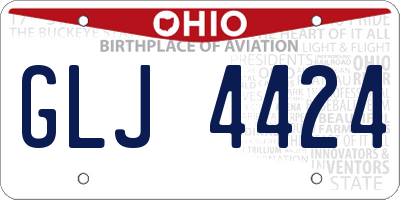 OH license plate GLJ4424