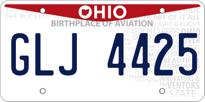 OH license plate GLJ4425