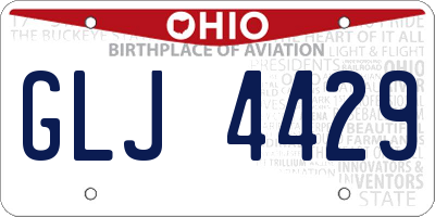 OH license plate GLJ4429