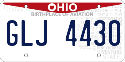 OH license plate GLJ4430