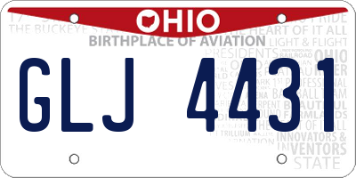 OH license plate GLJ4431