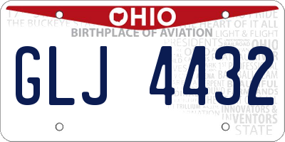 OH license plate GLJ4432
