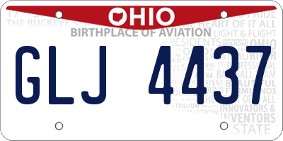 OH license plate GLJ4437