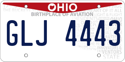 OH license plate GLJ4443
