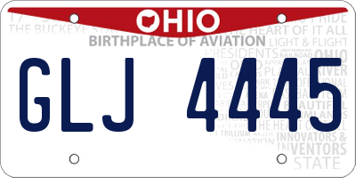 OH license plate GLJ4445