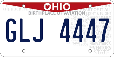 OH license plate GLJ4447