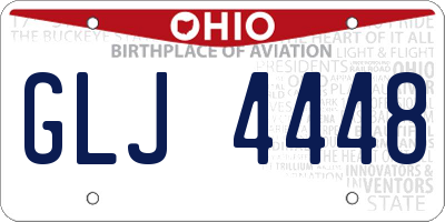 OH license plate GLJ4448