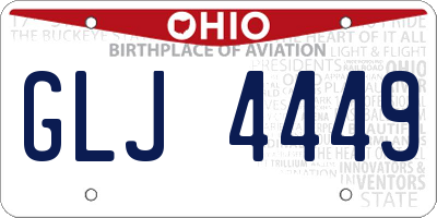 OH license plate GLJ4449