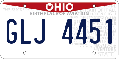 OH license plate GLJ4451