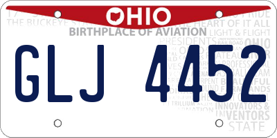 OH license plate GLJ4452