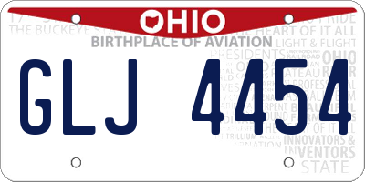 OH license plate GLJ4454