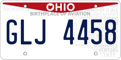 OH license plate GLJ4458
