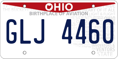 OH license plate GLJ4460