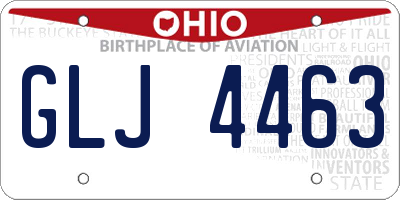 OH license plate GLJ4463