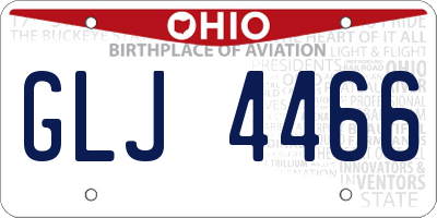 OH license plate GLJ4466