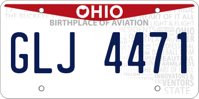 OH license plate GLJ4471