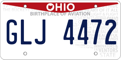 OH license plate GLJ4472