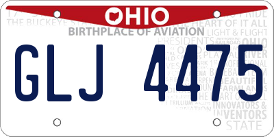 OH license plate GLJ4475