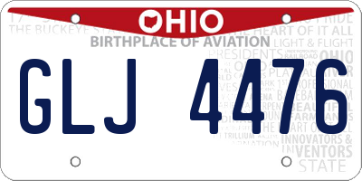 OH license plate GLJ4476