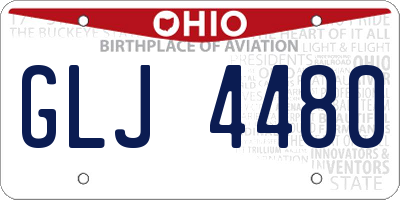 OH license plate GLJ4480