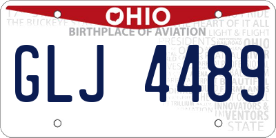 OH license plate GLJ4489