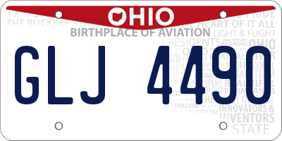 OH license plate GLJ4490