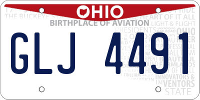 OH license plate GLJ4491